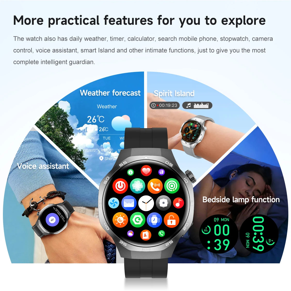 2025 New GT5 Pro GPS Track Compass Smart Watch Men 360*360 AMOLED Screen NFC BT Call Waterproof Health Monitor Man Smartwatches