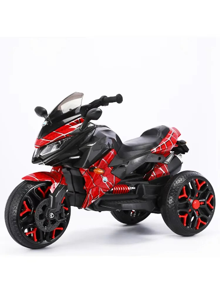 12V Electric Motorcycle Ride-On Motorbike with 3 Wheels LED Light Safe & Durable Kids Toy Vehicle