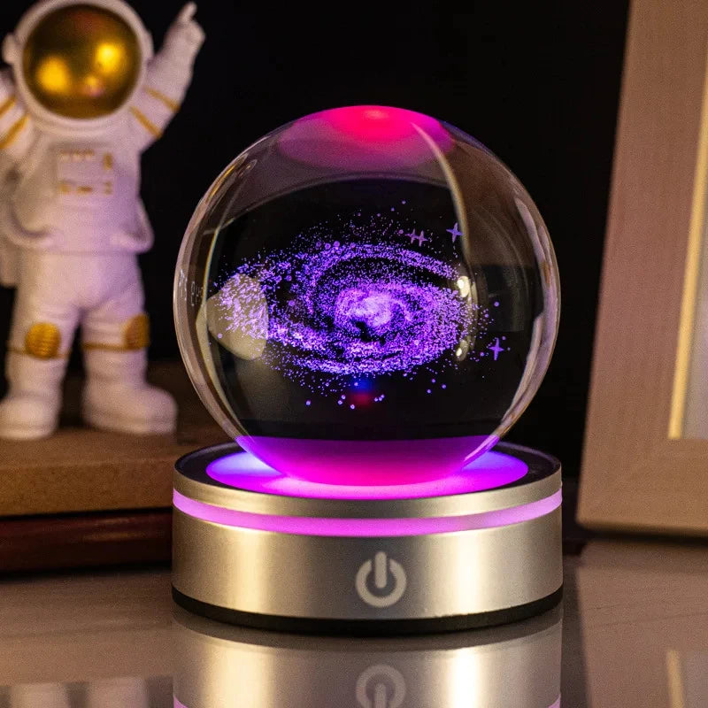 3D Crystal Ball Laser Engraved Planet Crystal Ball Solar System Globe Astronomy Gift  Birthday Gift Glass Sphere Home Decoration
