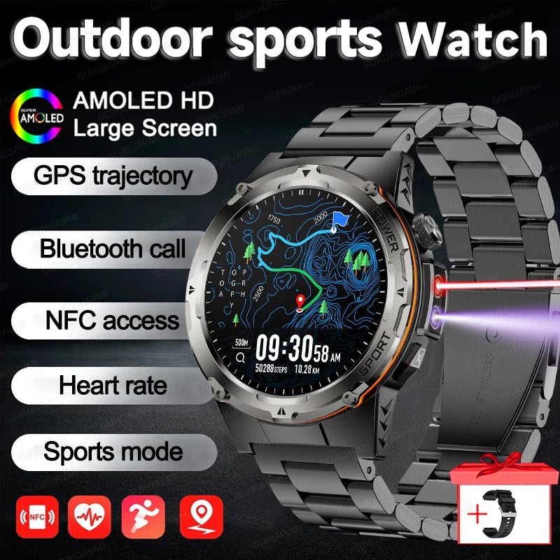 2025 NEW Popular Outdoors GPS tracker Sports Smart Watch Men 500mAh NFC HD Call IP68 depth waterproof Watch Men For Xiaomi Men