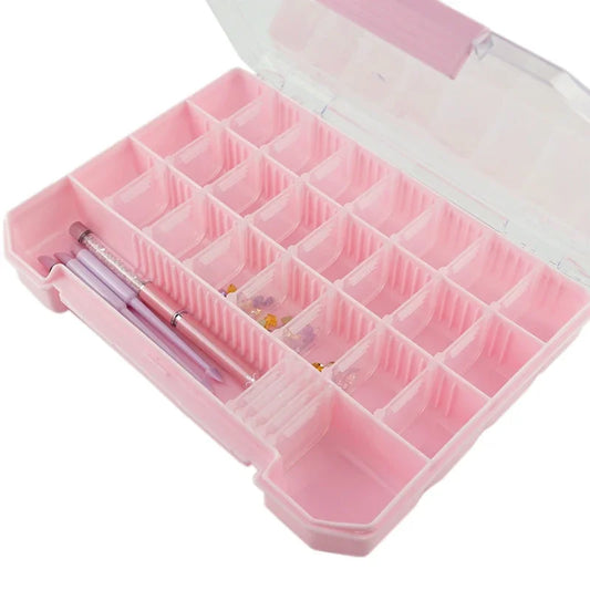 30 Grids Plastic Jewelry Organizer Box Adjustable Independent Storage for Rings Nail Art Rhinestones Beads Portable Travel Case
