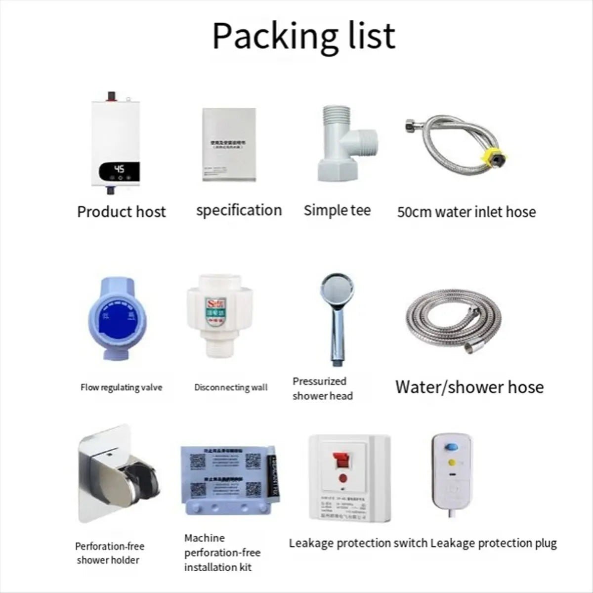 Y32A 3500W Instant Water Heater 110V Portable Electric Heaters for Bathroom Hot Water Shower and Home Kitchen Heating US Plug