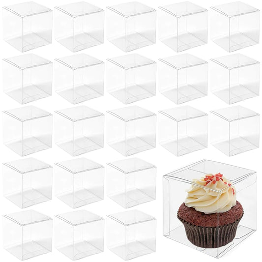 20/50PCs Clear Gift Box Cupcake Dessert Cookie Candy Boxes Wedding Birthday Party Supplies Baby Shower Christmas Gift Packaging