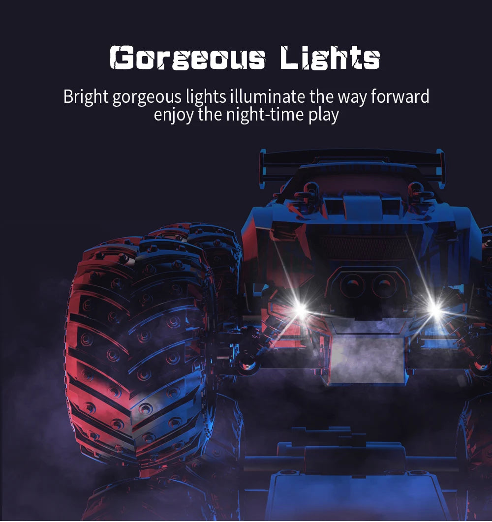 JJRC Q105 Q175 1:18 20 Km/h 2.4GHz Double Motors Drive With LED Light Off Road Remote Control Cars Drift Monster Truck Toys