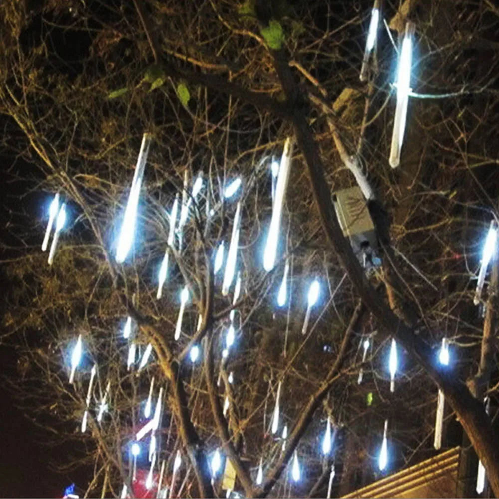 30/50cm 10Tubes Meteor Shower Rain Led Fairy String Lights Street Garlands Christmas Tree Decorations for Outdoor New Year Decor