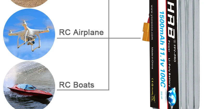 2PCS HRB 2S 3S 4S 5S 6S Lipo Battery 7.4V 11.1V 14.8V 22.2V 2000mah 5000mah 6000mah 1500mah RC Airplane FPV Drone Car Parts