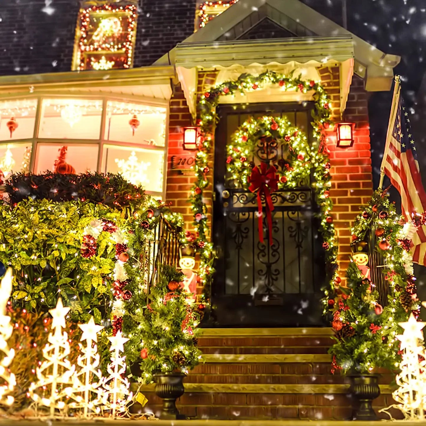 AlliLit LED Solar String Light Fairy Outdoor Garden Waterproof Lamp 2025 Christmas Garland Xmas Holiday Party Home Decoration