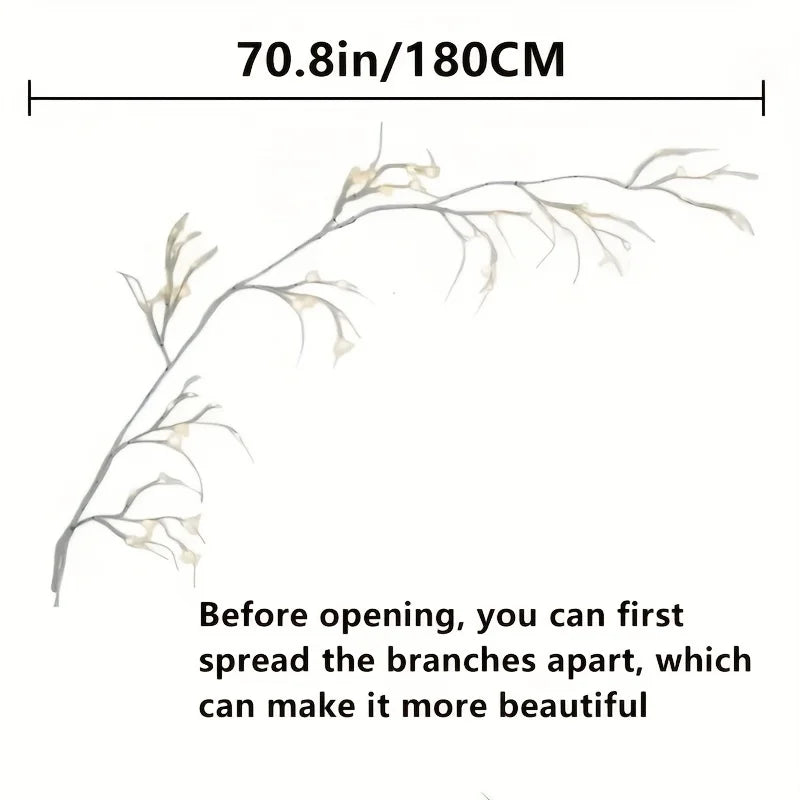 1PC 6ft Pre-Lit Birch Garland, Smart Remote & Timer Control, Durable Plastic | Ideal for Indoor/Outdoor Christmas Decor