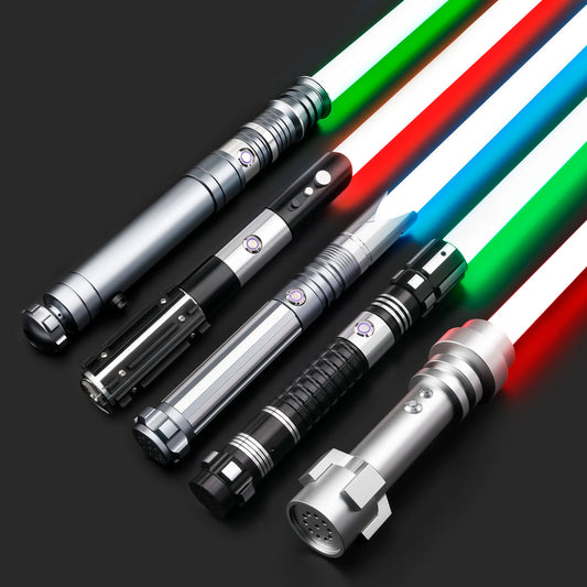TXQSABER Heavy Dueling RGB / Neo Pixel Smooth Lightsaber Colors Changing Metal Hilt Lock up Blaster Laser Jedi Sword Kids Toys
