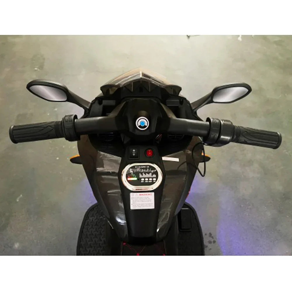 Kids Motorcycle Ride-On Motorcycle 3-Wheels Battery Powered Motorbike MUSIC MP3 Rechargeable 12 V kids PU seat Training Wheels