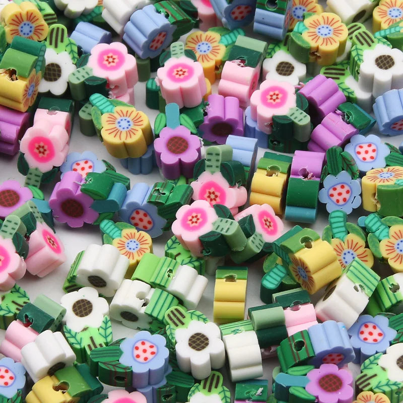 20/50pcs/Lot Mixed Style Pattern Polymer Clay Spacer Beads For Handmade Necklace Bracelet DIY Jewelry Making Accessories
