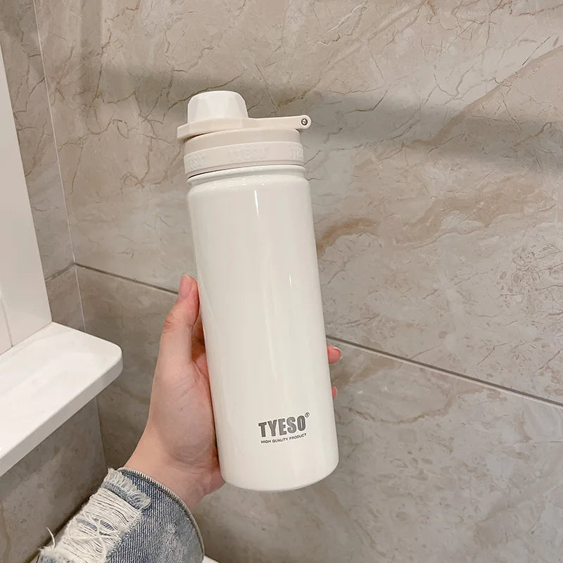 Tyeso Stainless Steel Thermos Water Bottle Portable Sport Vacuum Flask Keeps Cold and Heat Thermal Mug Insulated Car Tumbler Cup