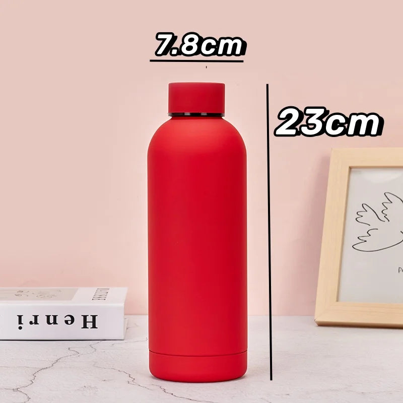 750ml Insulated Bottle Solid Color Stainless Steel Jug with Lid Large Capacity Ice Coffee Cup Portable for Driving Travel Home