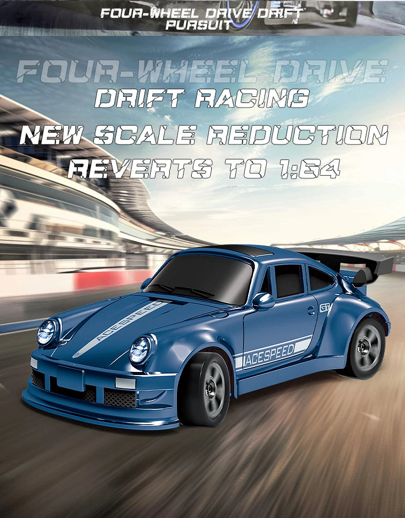 1/64 RC 4WD Drift Car 2.4G High-Speed Racing Car Four-Wheel Mini Desktop Remote Control Car Electric Toys Children Gifts