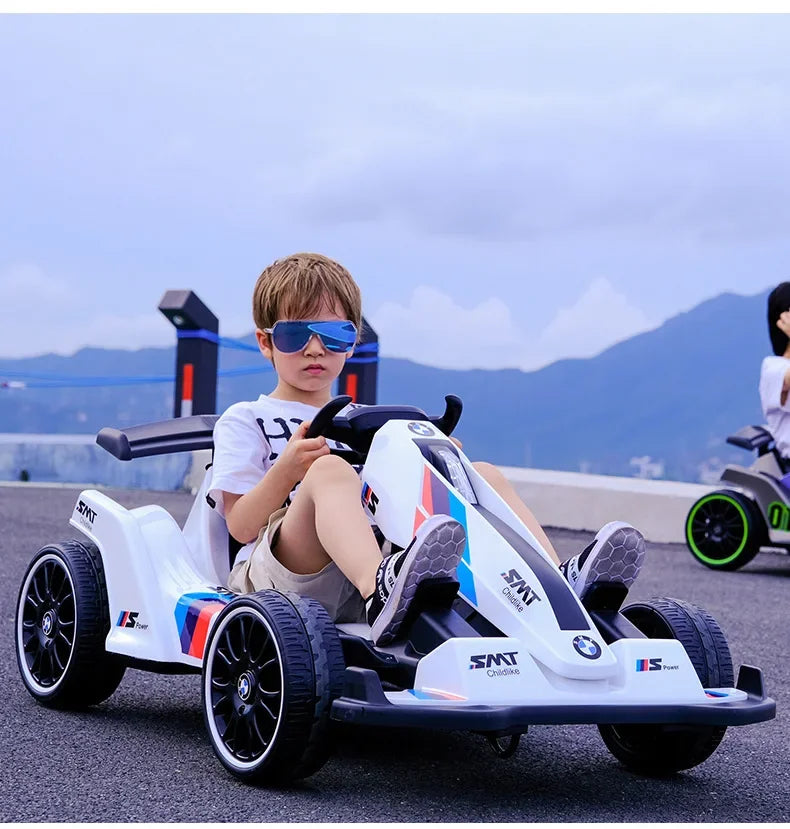 Kids Electric Kart Ride on Toy Car Four Wheels Go Kart Pedal Cars for Kids Remote Control Go Kart