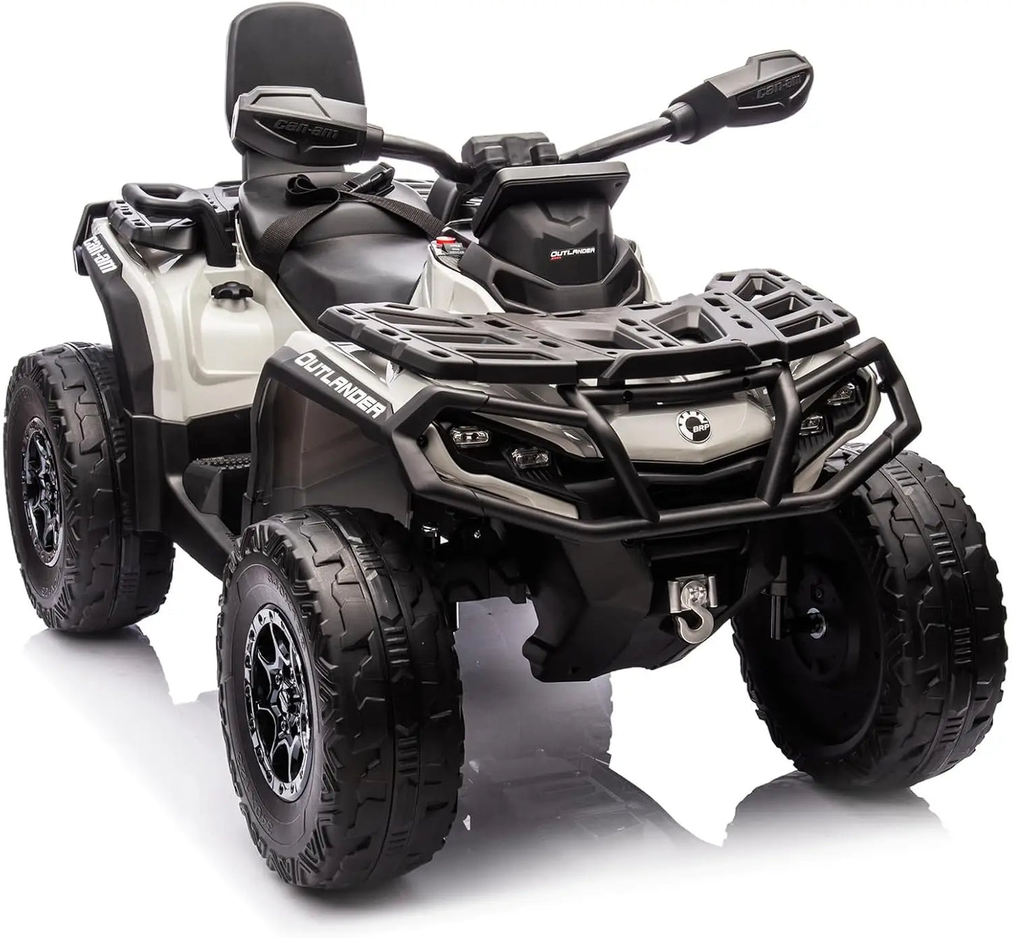 2 Seater Ride On ATV for Kids, 24V Four Wheeler Electric ATV Battery Powered with Leather Seat, Safety Belt Bluetooth 3 Speeds
