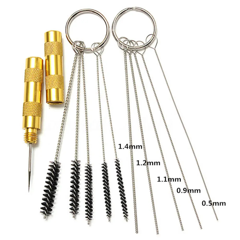 11pcs/set Airbrush Spray Gun Nozzle Cleaning Kit Needle & Brush Set Repair Tool