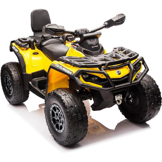 24V 4WD 2-Seater Electric Ride-On ATV for Kids, with Leather Seats, Safety Belt, Bluetooth, 1.86-4.79 MPH, for Boys and Girls