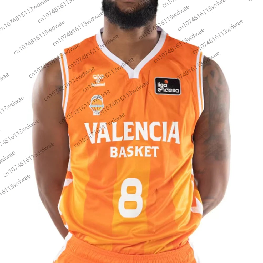 Spain Basketball League Jersey Men Sports Vest Valencia Basket Jersey Kit Jaime Pradilla 4 Basketball Vest KID Jersey Kit
