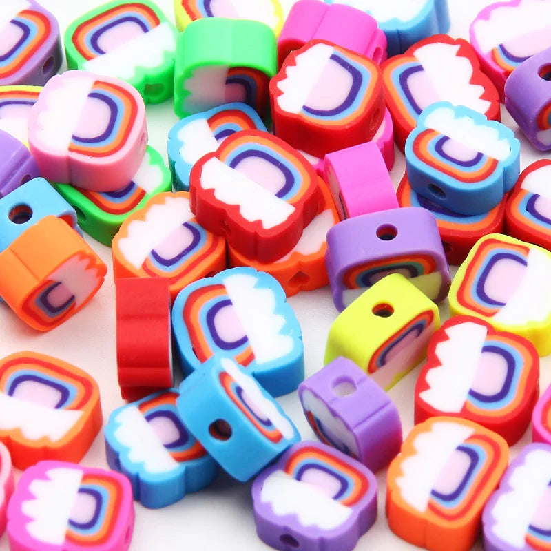 20/50pcs/Lot Mixed Style Pattern Polymer Clay Spacer Beads For Handmade Necklace Bracelet DIY Jewelry Making Accessories