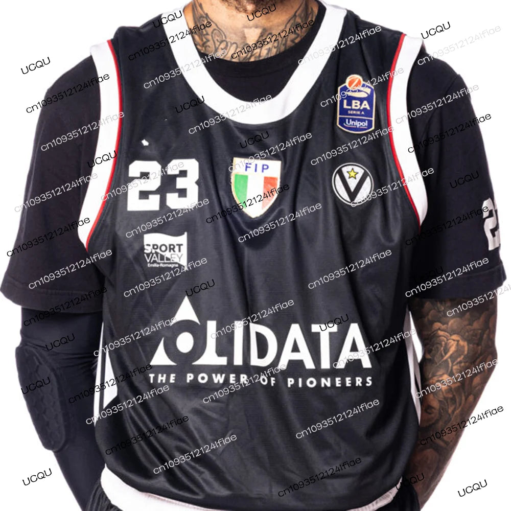 25/26 New Bologna Virtus Basketball Jersey Italian Men's Basketball Sports Vest Fan Special Player Kit Basketball Game Jersey