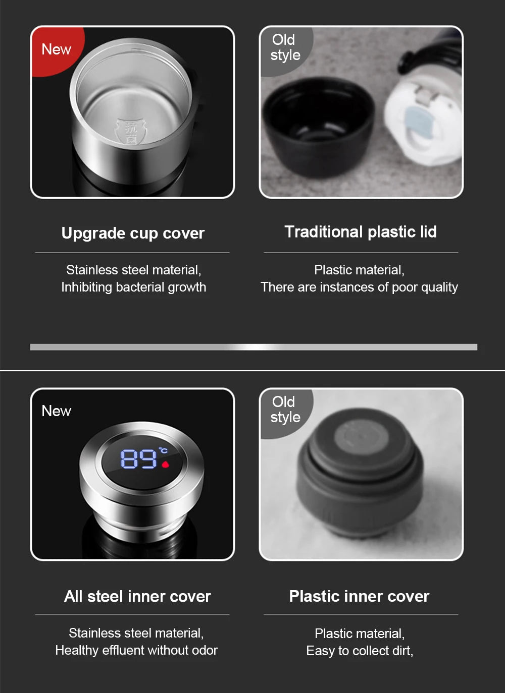 600-1500ml 316 Stainless Steel Thermos Bottle LED Temperature Display  Thermal Mug Vacuum Flask Water Bottle For Outdoor Camping