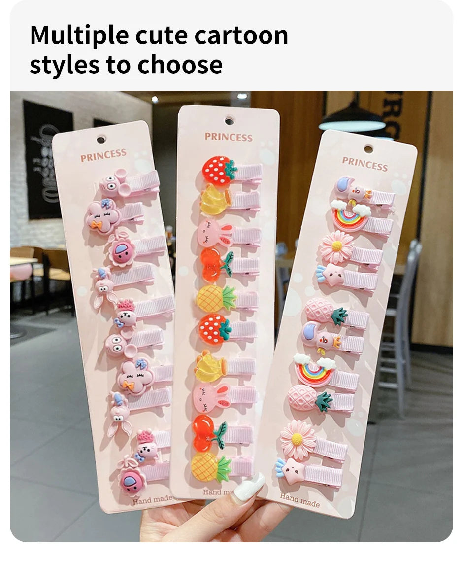 30Pcs Set Baby Hair Clips Cartoon Bows Flower Girls Hairpins Sweet Children Clips Barrettes Baby Hair Accessories