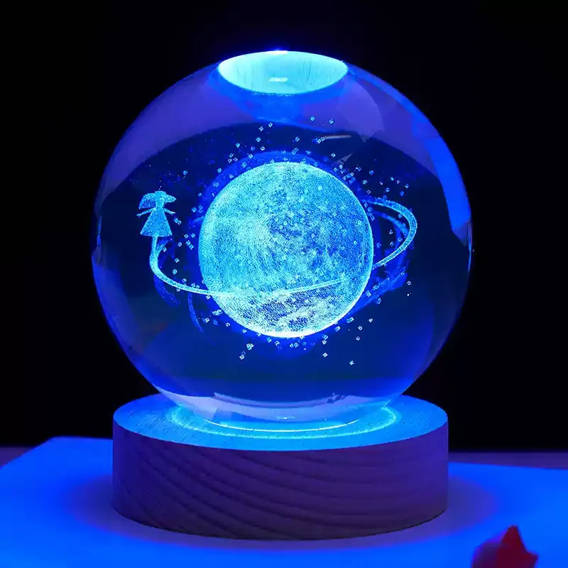 3D Crystal ball Crystal Planet Laser Engraved Solar System Globe Astronomy Gift Birthday Gift Glass Sphere Home Decoration