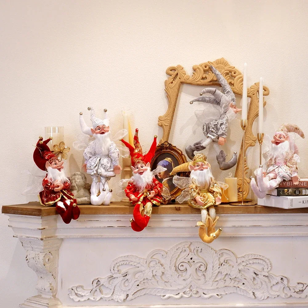 New 50CM Elf Doll Christmas Pendant Ornament Decor Elf Hanging Hanging Standing Decor Navidad New Year Kids Gifts