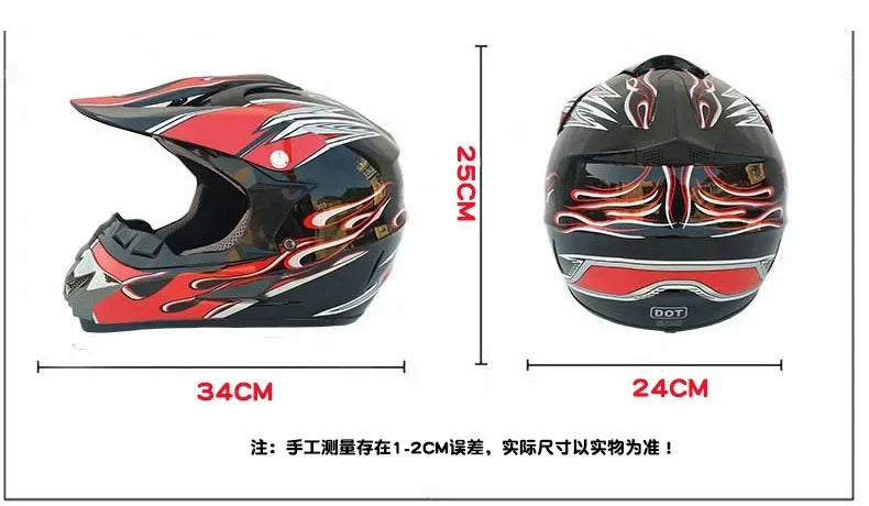 Motorcycle Downhill Helmet Motobiker Goggles Classic Bicycle MTB Racing Helmet Motocross Full Face Off-road Mountain Motocross