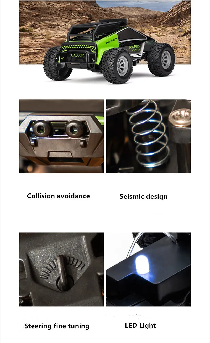 Mini 2.4GHz Drift Vehicle 1:32 High Speed Mountaineering Remote Control Vehicle Off Road Car Autos Cars Children's Boy Toys Gift