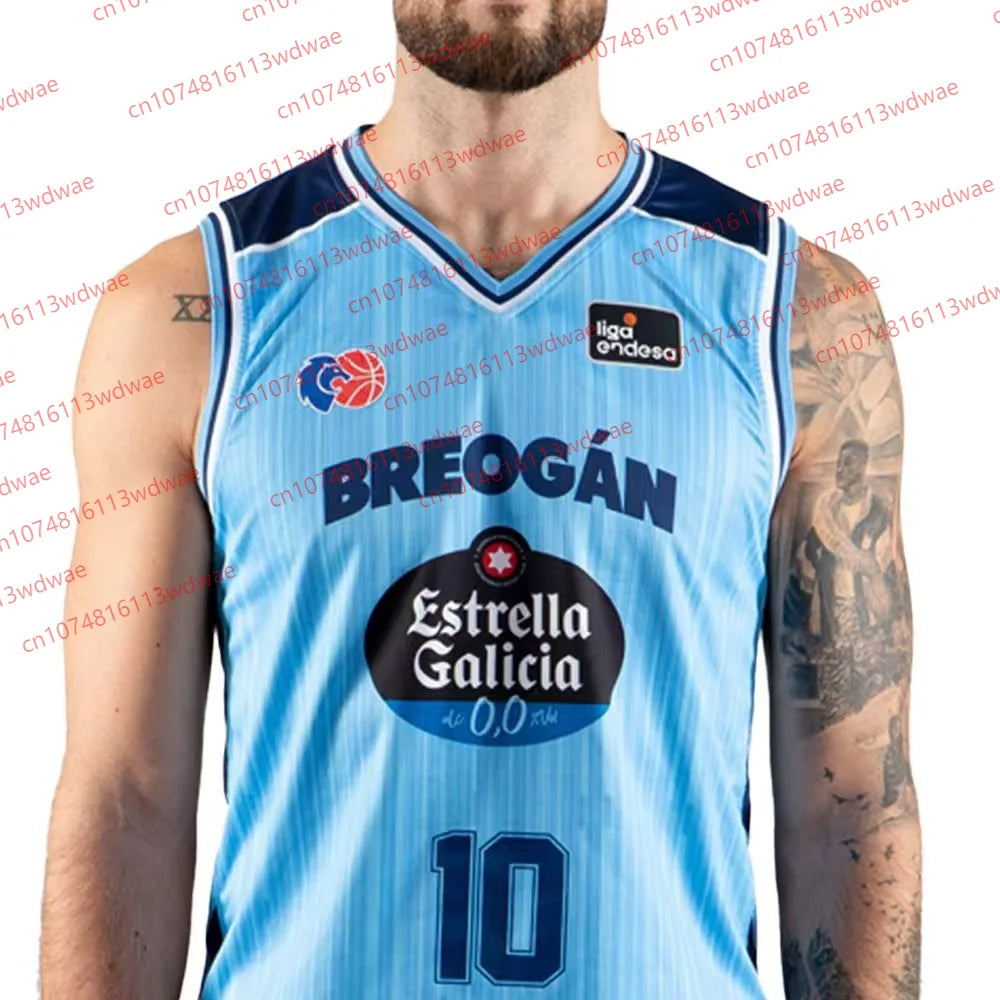 Spanish Basketball League Jersey 25 Basketball Sports Vest CB Breogán Basketball Jersey Kit Francis Alonso 10 Jersey Kit Kid Tee