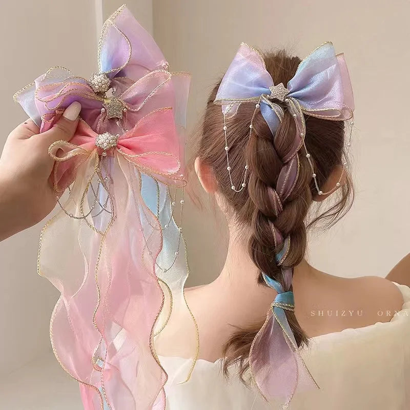 5 Styles Available |Large Ribbon Headband |Girl Bow Tie |Braided Headband Flower Ribbon |Hairpins and AK