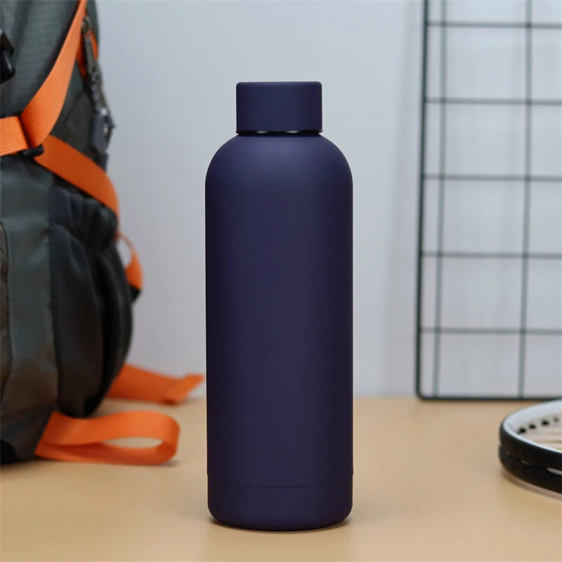 750ml Insulated Bottle Solid Color Stainless Steel Jug with Lid Large Capacity Ice Coffee Cup Portable for Driving Travel Home