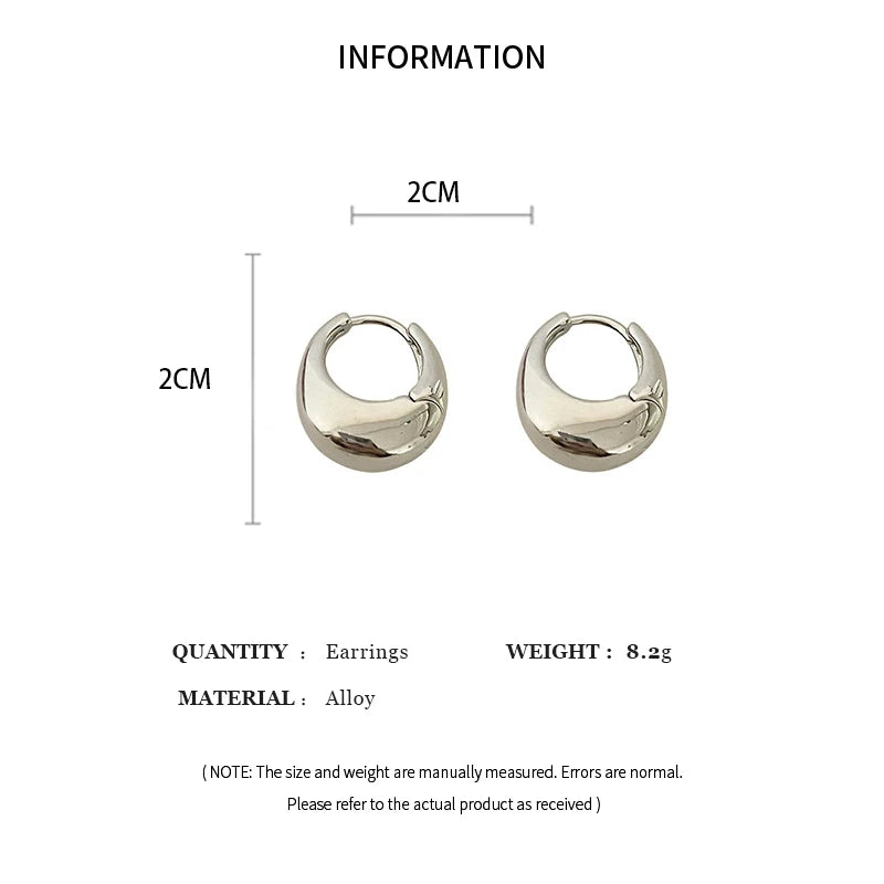 Punk Oval Hoop Earrings Metallic Geometric Ear Buckle Minimalist Style U-shaped Ear Buckle Daily Life Earring Accessories