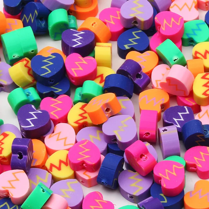 20/50pcs/Lot Mixed Style Pattern Polymer Clay Spacer Beads For Handmade Necklace Bracelet DIY Jewelry Making Accessories