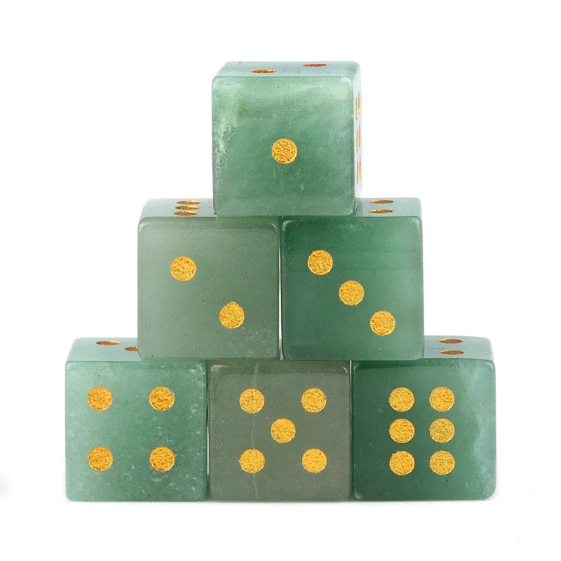 5pc 1.6cm Natural stone amethyst dice Agate tiger eye stone particle Guess the number of points wholesale