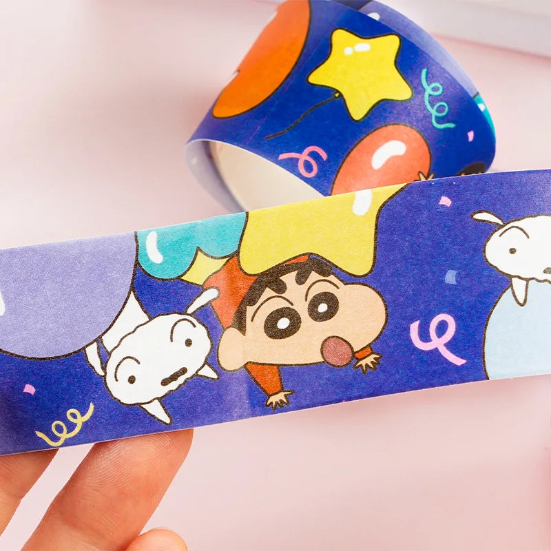 5Roll/1Box Anime Crayon Shin-chan Stickers Hand Made Accessories Tape Paper Glue Gold Stamping Sticker Girls Toys Gifts