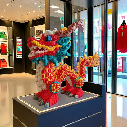 10000+Pcs Dragon Building Block Toy - Assembled Ornament Model, Suitable for Adults, Youth Gifts, Christmas/Halloween/Thanksgivi