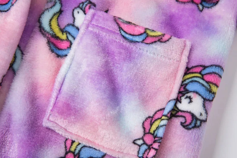 Kids Sleepwear Robe Autumn Winter Flannel Warm Bathrobe For Girls 1-11 Years Toddler Children Pajamas For Boys Girl Pajamas