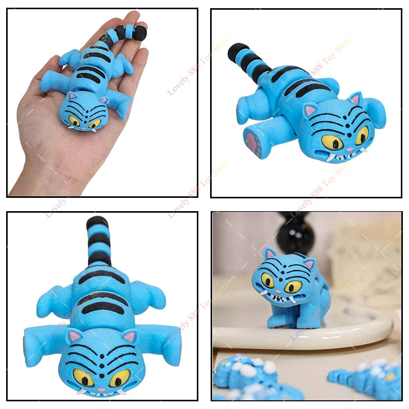 Anime Movie Hot Kpop Demon Hunters Band Flexi Derpy Collection Model Toys 3D Printed Derpy Tiger Keychain Dolls for Fans Gifts