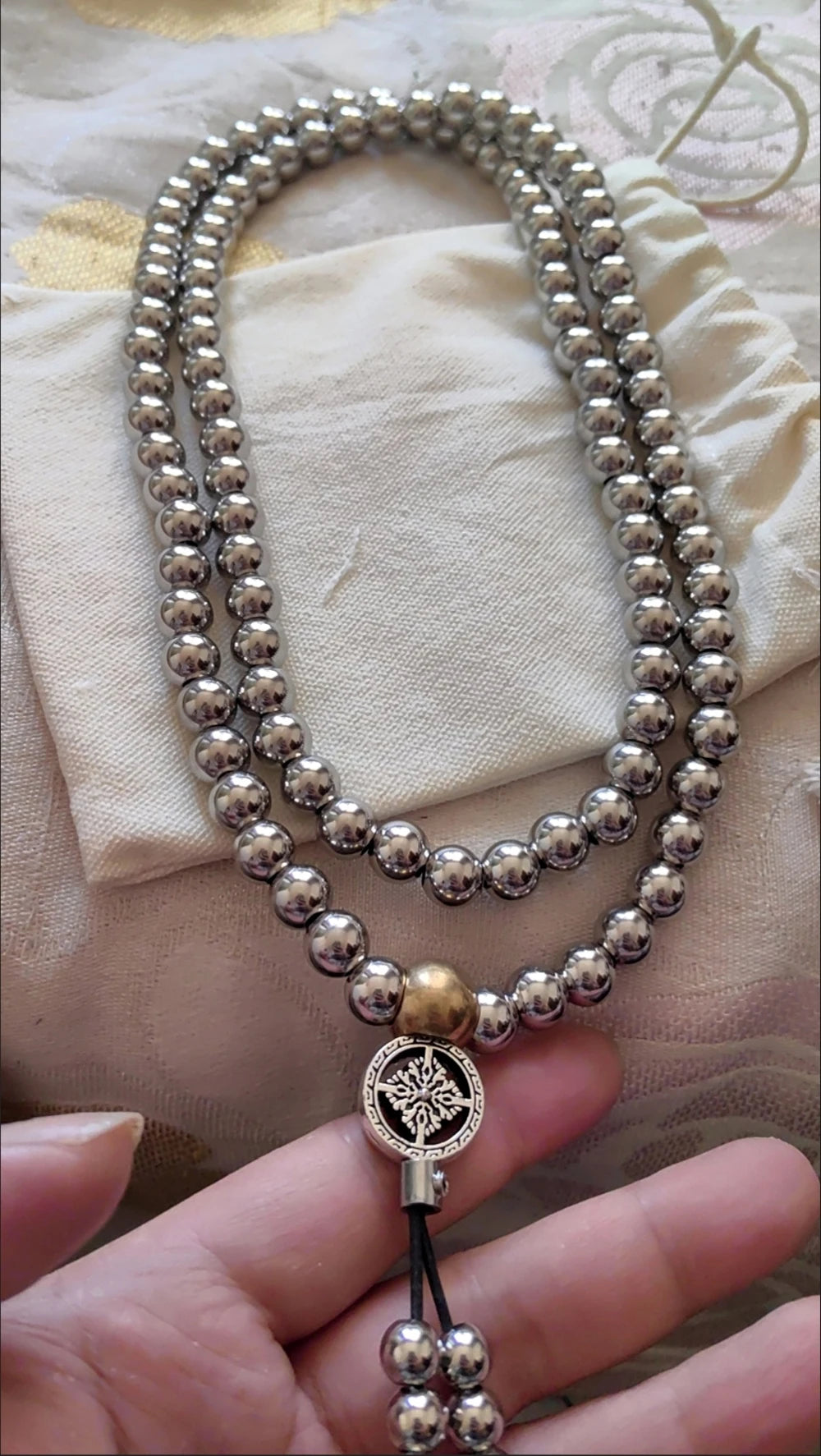 Titanium Steel Bracelet Necklace Chain Prayer Beads Self Defense Waist Faith Buddha Cross Pendant Mens Gadgets For Jewelry Gifts