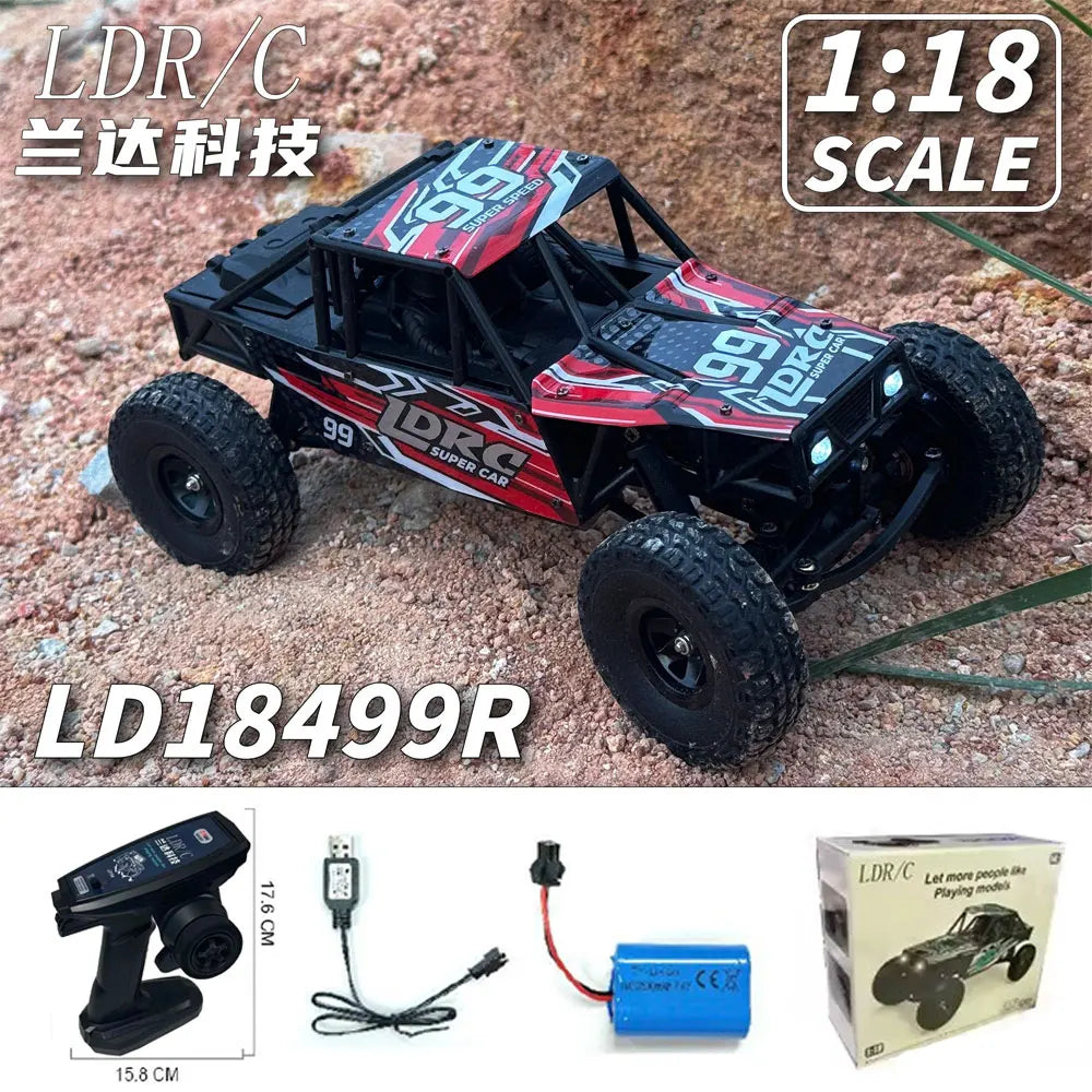 LDRC LD18499 1:18 4x4 4WD RC Car Remote Control Climbing Toy Vehicle Model for Boys Gift Off-Road Capable Scale Toy Car