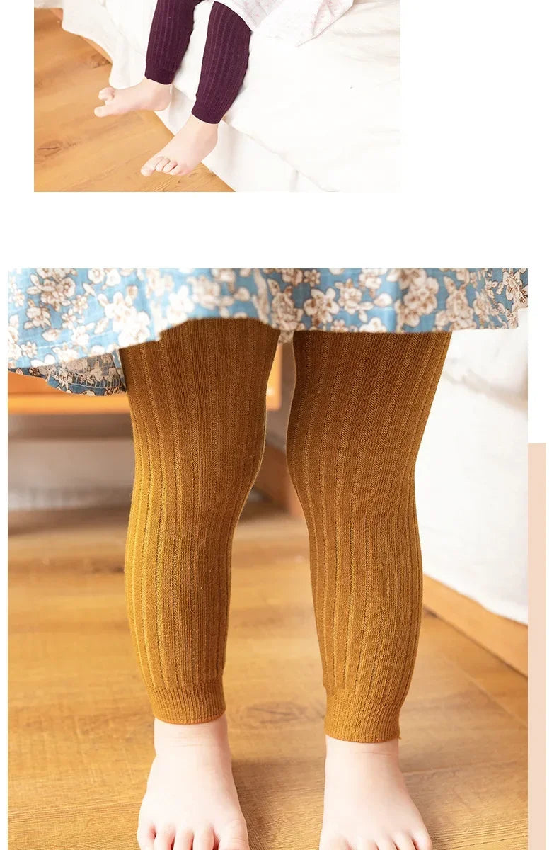 1 Piece Girls Toddler Baby Basic Ribbed Sweater and Leggings Footless Tights Kids Little Girls Dress Bottom Top Pants 1-6 Years