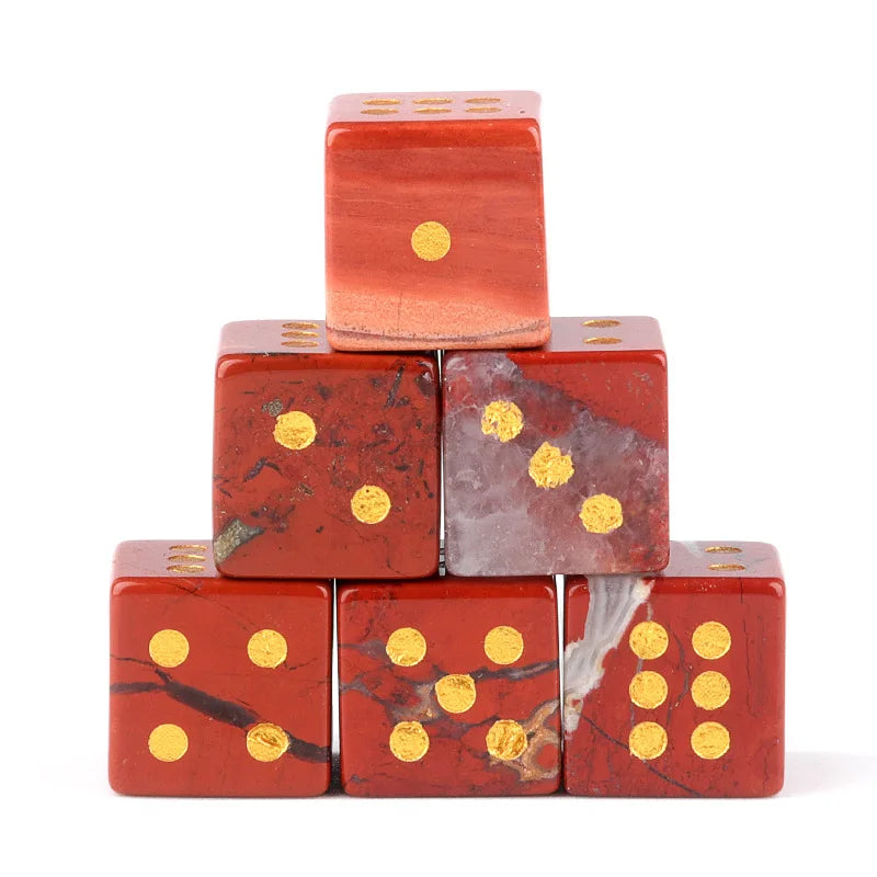 5pc 1.6cm Natural stone amethyst dice Agate tiger eye stone particle Guess the number of points wholesale