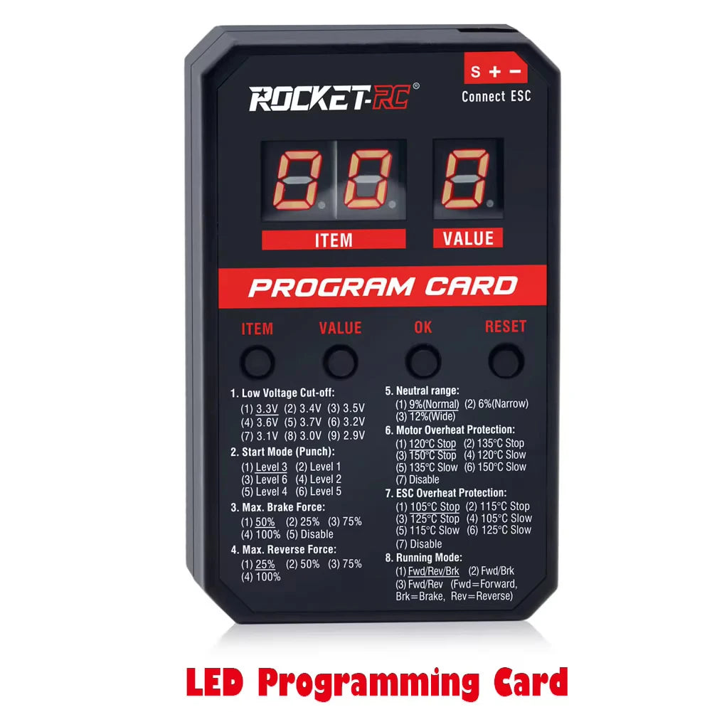 Surpass Hobby Surpasshobby Rocket V2 Supersonic 50A 60A 90A 110A 2-3S Waterproof Brushless ESC 5.8V/5A BEC For 1:10 RC Car Truck