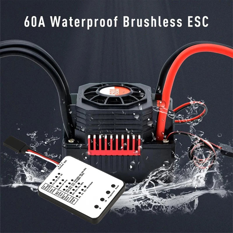 Surpass Hobby Waterproof 25A 35A 45A 60A 80A 120A 150A Brushless ESC Speed Controller XT60 Plug For 1/8 1/10 1/12 RC Car Toys