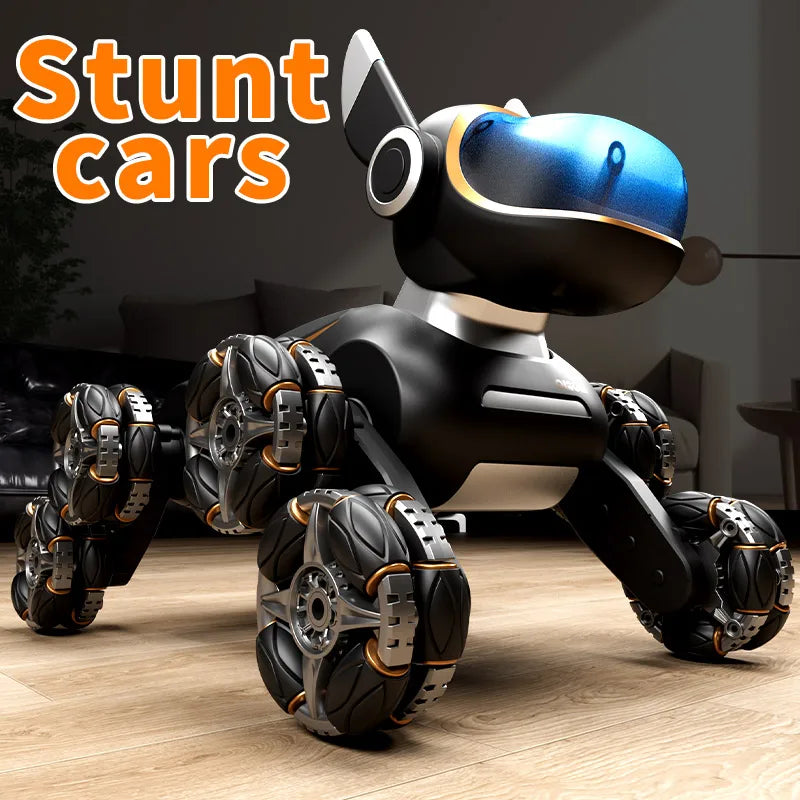 2025 NEW DWI Eight Wheeled Stunt Dog 2.4G Remote Control Intelligent Swing Arm Drift Robot Dog Climbing Car Children's Gift Toy