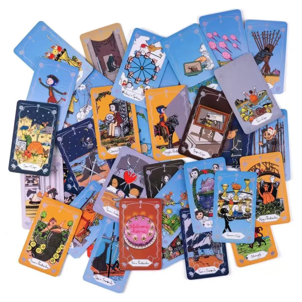 The OTHER Tarot 10.3*6cm 78 Pcs Tarot Cards Based on Rider System The Key That Opens The Door To The Coraline World