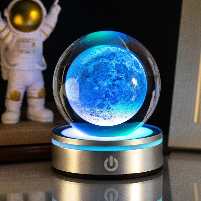 3D Crystal Ball Laser Engraved Planet Crystal Ball Solar System Globe Astronomy Gift  Birthday Gift Glass Sphere Home Decoration
